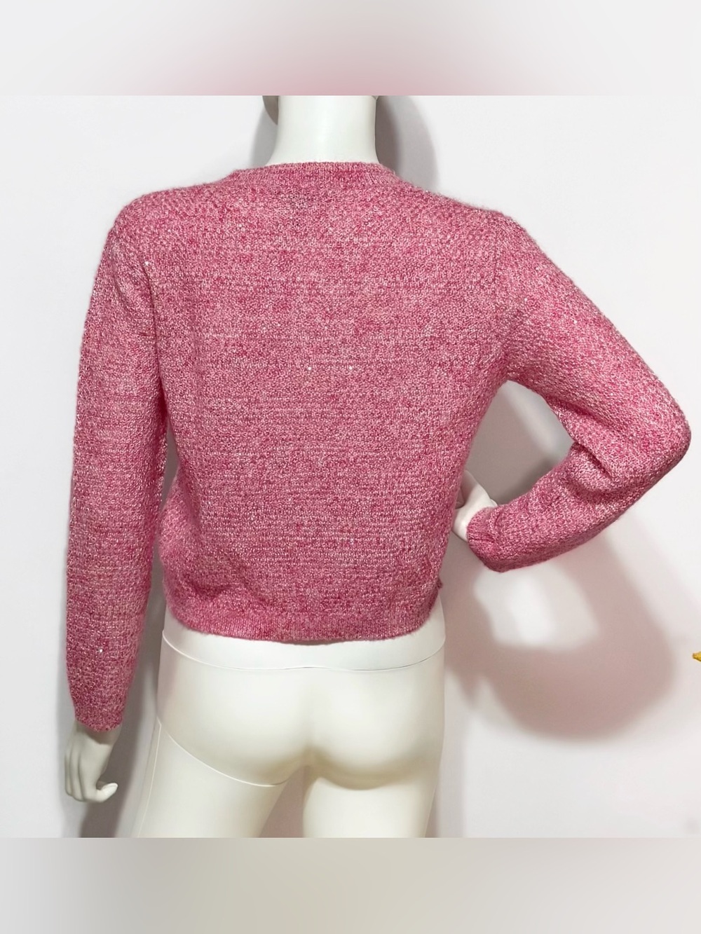 NWOT Maje pink tweed cardigan jacket with buttons and pockets | Size 1/S - Picture 7 of 10
